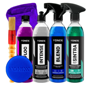 Kit Limpeza Automotiva Shampoo V-Floc Revitalizador Intense Limpador Sintra Fast Cera Liquida Blend Spray Vonixx